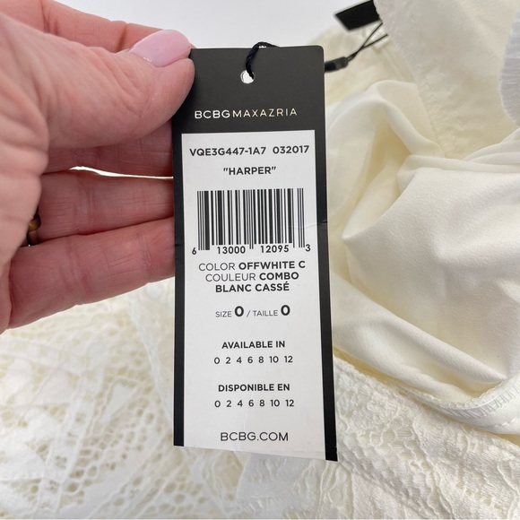 NWT BCBGMaxAzria Harper Lace Maxi Skirt 0 - Picture 13 of 14